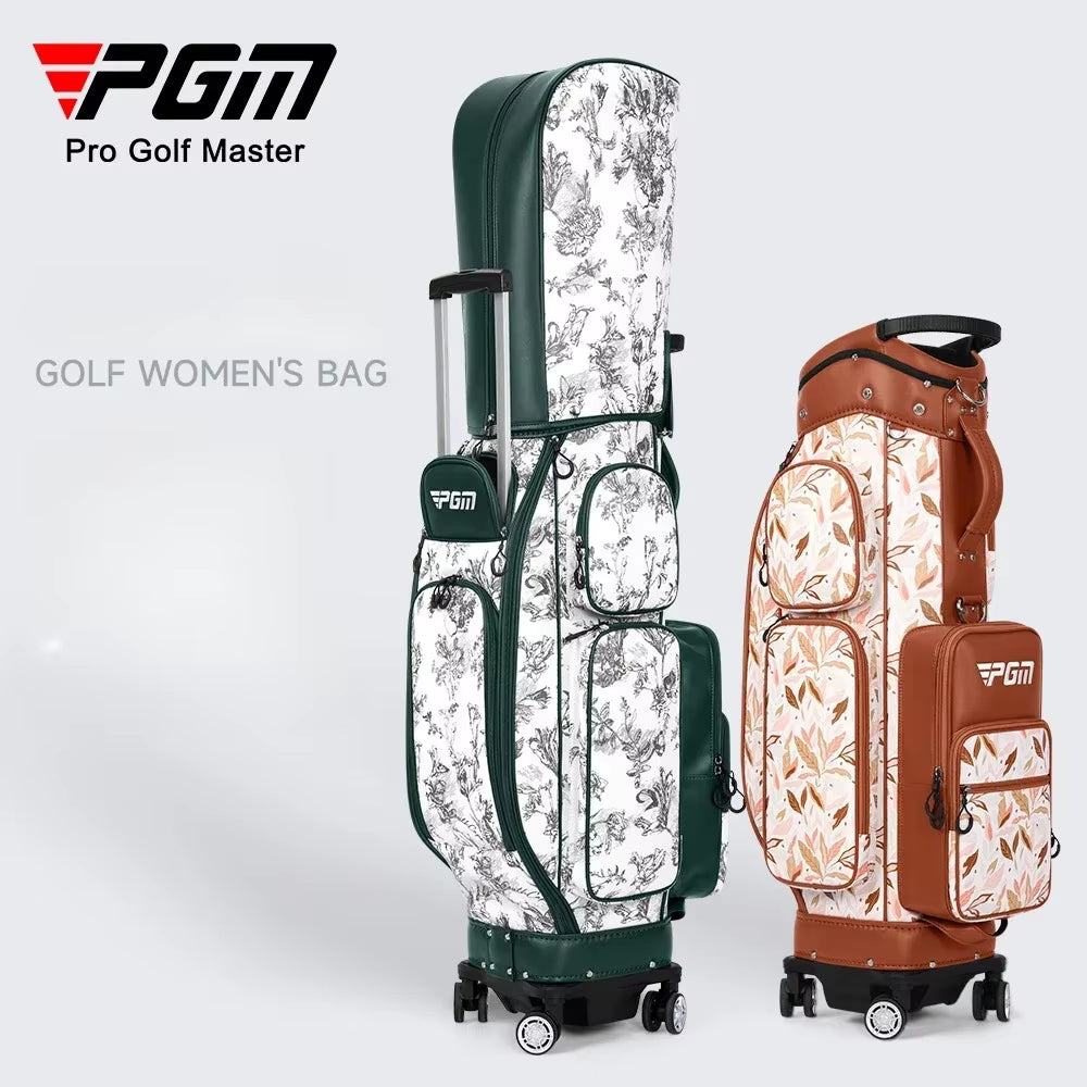 4 Wheel 360 Degree Rotating Waterproof Golf Bags Quality Women'S Vintage Pull Rod Golf Bag QB169