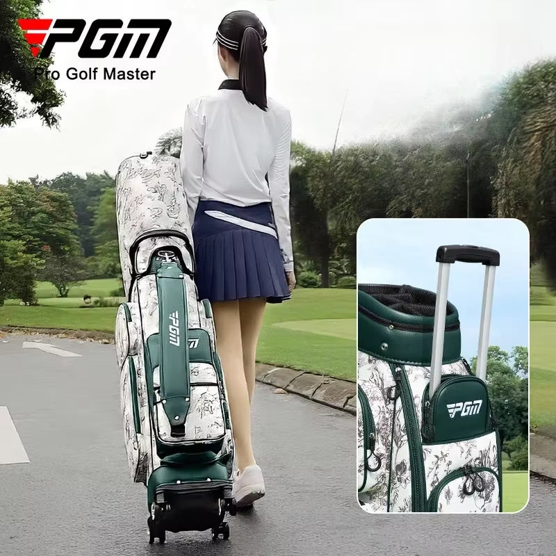 4 Wheel 360 Degree Rotating Waterproof Golf Bags Quality Women'S Vintage Pull Rod Golf Bag QB169