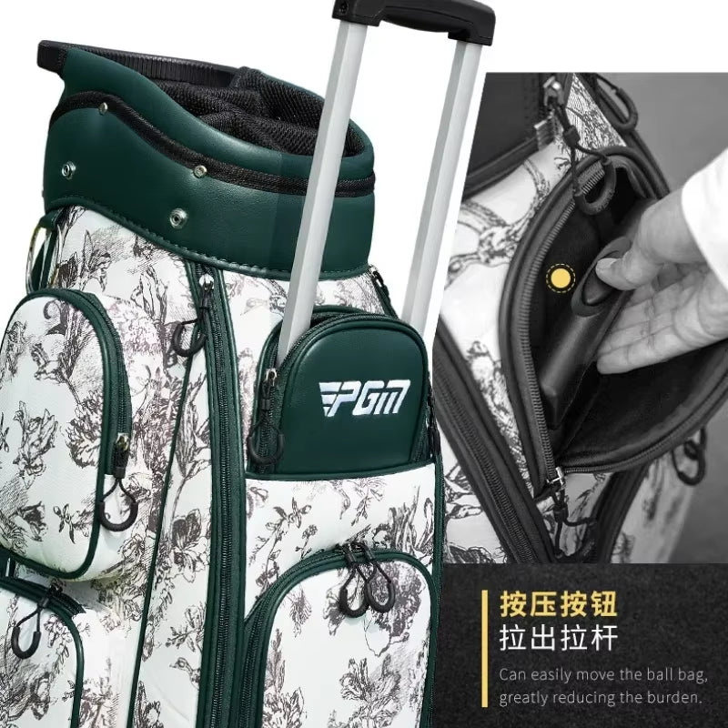 4 Wheel 360 Degree Rotating Waterproof Golf Bags Quality Women'S Vintage Pull Rod Golf Bag QB169