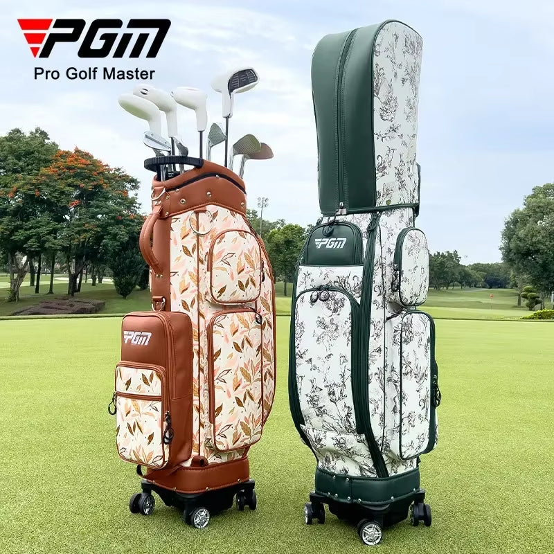 4 Wheel 360 Degree Rotating Waterproof Golf Bags Quality Women'S Vintage Pull Rod Golf Bag QB169