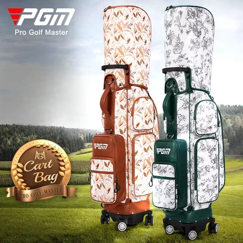 4 Wheel 360 Degree Rotating Waterproof Golf Bags Quality Women'S Vintage Pull Rod Golf Bag QB169