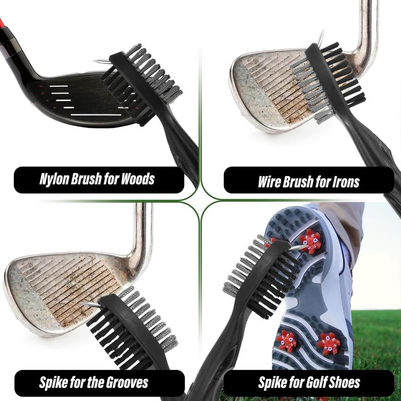 Golf Essentials Kit | Must Have Golf Accessories - Golf Water Brush, Golf Towel, Golf Club Brush, Golf Ball Marker, Divot Repair Tool, Golf Ball & Golf Tee Holder, Golf Gifts for Men